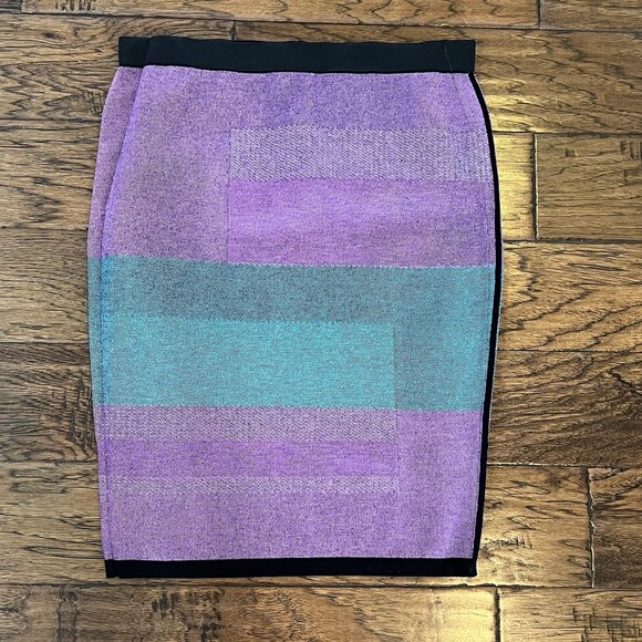 Per Se Colorblock Pencil Skirt Fits Size Small Altered from M Wiggle Straight - Picture 11 of 12